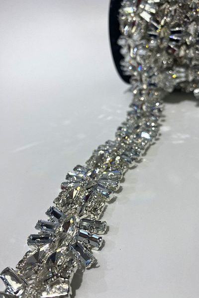 Hayalperest boncuk Dense Baguette Jewelled Shiny Evening Dress Jewelled Strip