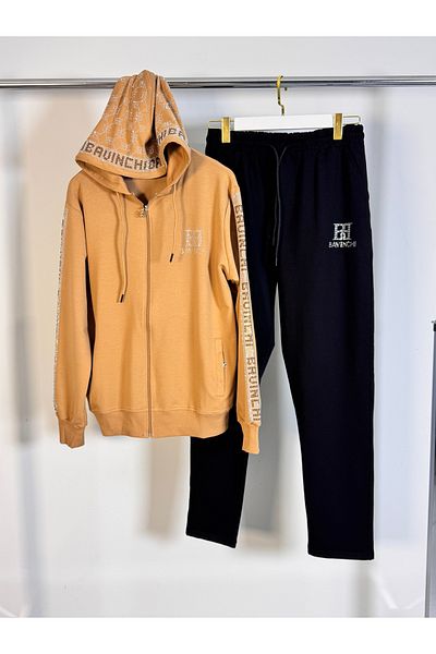 Posh Chic Large Size Tracksuit Set with Stone Detail - Meet Elegance and Comfort