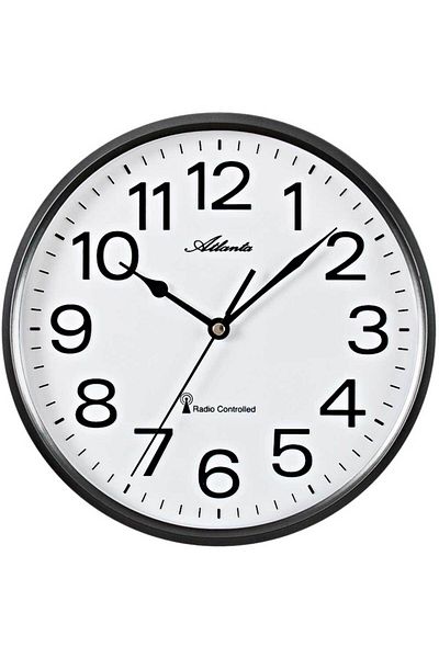 Atlanta Wall Clock 4378/4, Quartz, White, Analogue, Modern