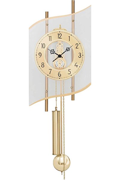 AMS Wall Clock 307, Quartz, Gold, Analogue, Modern