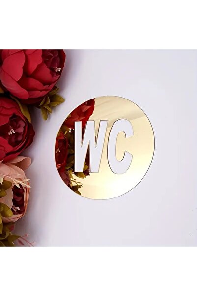 VENON 2 Adet WC Yazısı Tuvalet Pleksi Ayna 12 Cm Otel Cafe Düzenleme Kendinde...