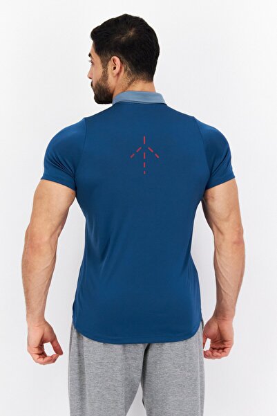 Asics Men Sportswear Fit Training Polo Shirt, Teal Blue