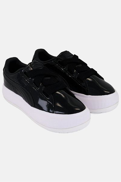 Puma Women Suede Mayu Heart Patent Lace Up Outdoor Shoes, Black