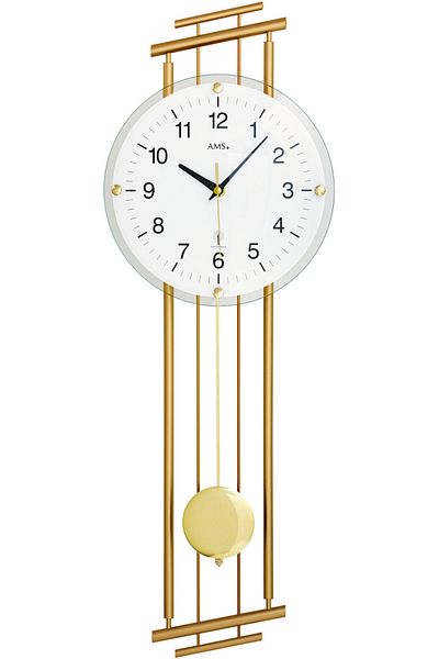 AMS Wall Clock 5315, Quartz, White, Analogue, Modern