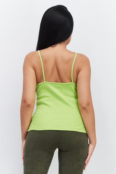 NA-KD Women Square Neck Sleeveless Textured Top, Lime