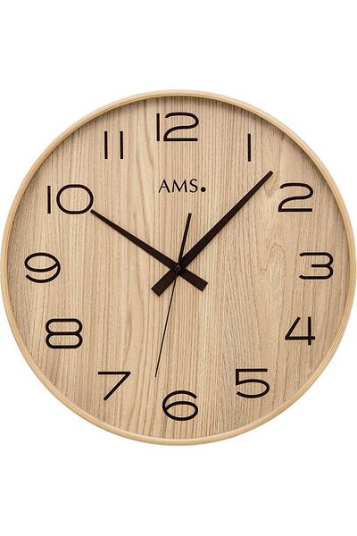AMS Wall Clock 5522, Quartz, Beige, Analogue, Modern