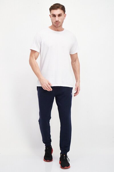 Kenneth Cole Men Drawstring Brand Logo Jogger Pants, Navy Blue