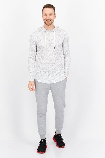 Company Eighty One Men Hooded Long Sleeve Textured Sweatshirt, White Combo