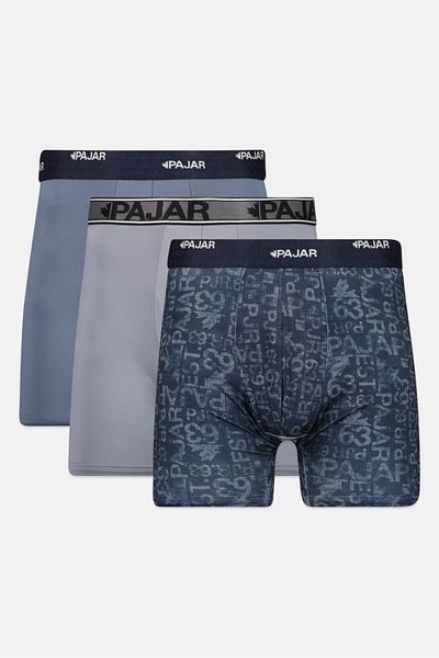 Pajar Men 3 Pack Brand Logo Boxer Briefs, Navy