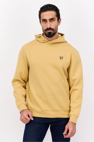 Lyle & Scott Men Brand Logo Long Sleeves Hoodies, Mustard Yellow