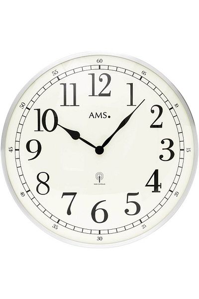 AMS Wall Clock 5606, Quartz, White, Analogue, Modern