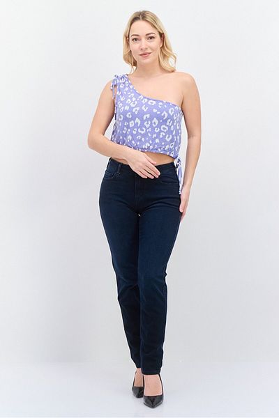 Gilli Women Asymmetrical One Shoulder Allover Printed Top, Lavender