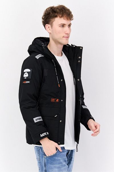 Aape By A Bathing Ape Men Brand Logo Bomber Jacket, Black Combo