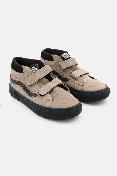Vans Kids Boy SK8-Mid Reissue V Velcro Closure Sport Shoes, Taupe