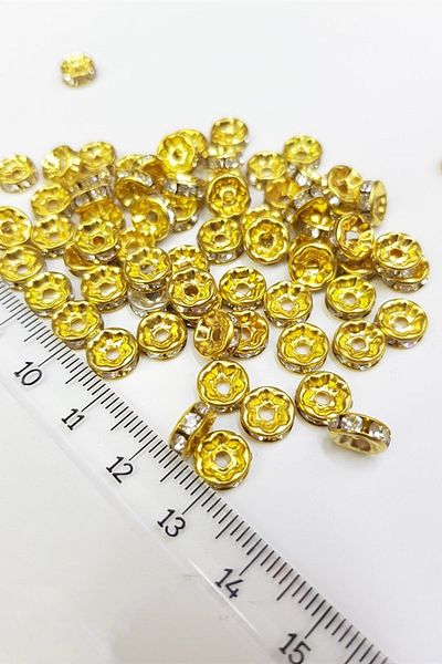 Hayalperest boncuk Șaibă galbenă 8 mm - 10 bucăți
