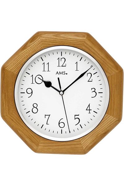 AMS Wall Clock 5512, Quartz, White, Analogue, Modern
