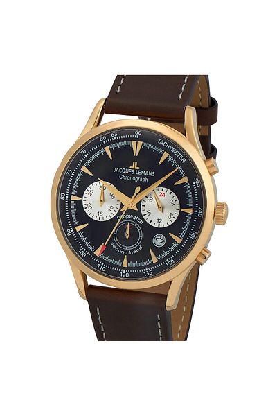 Jacques Lemans Ανδρικό ρολόι Jacques Lemans 1-2068K, Quartz, 41mm, 5ATM