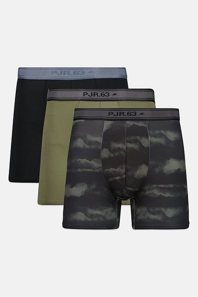 Pajar Men 3 Pack Brand Logo Boxer Brief, Black