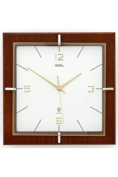AMS Wall Clock 5834, Quartz, White, Analogue, Classic