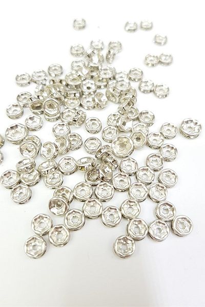 Hayalperest boncuk Saiba argintie 6 mm - 10 bucati
