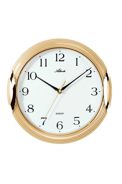 Atlanta Wall Clock 4235/9, Quartz, White, Analogue, Classic