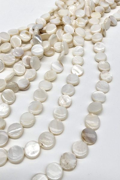Hayalperest boncuk Cream Pearl Flat 10 Mm