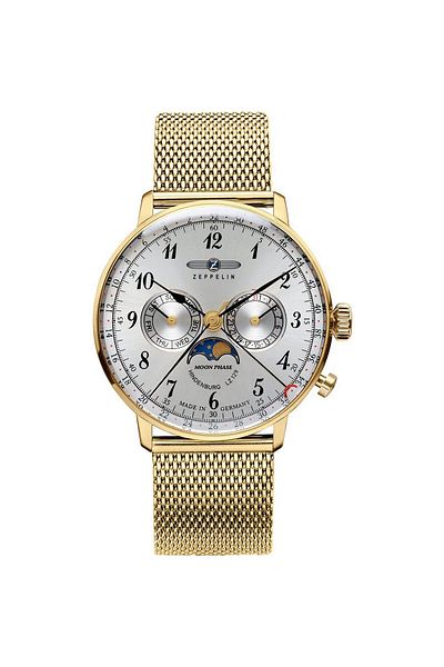 Zeppelin Mens Watch 7038m-1, Quartz, 40mm, 3atm