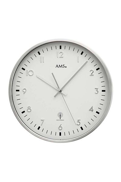 AMS Wall Clock 5914, Quartz, White, Analogue, Modern