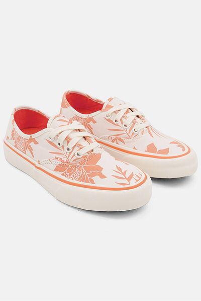 Vans Women Authentic Sf Lace Up Walking Shoes, Beige/Orange