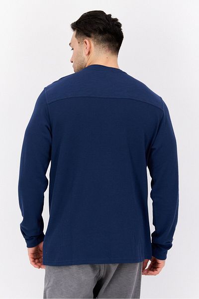 Hurley Men Crew Neck Solid Long Sleeve Sweatshirt, Navy