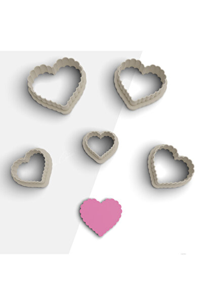 flament aşk Patterned Heart Shaped Polymer Clay Mold, Jewelry Mold, Valentine...