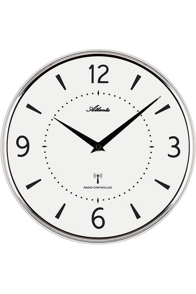 Atlanta Wall Clock 4538/19, Quartz, White, Analogue, Modern