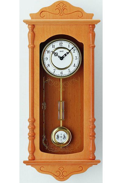 AMS Wall Clock 7013/16, Quartz, White, Analogue, Classic