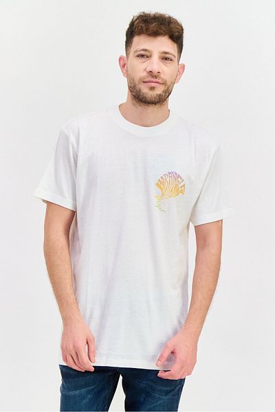 WRANGLER Men Crew Neck Short Sleeve Graphic T Shirt, White Combo