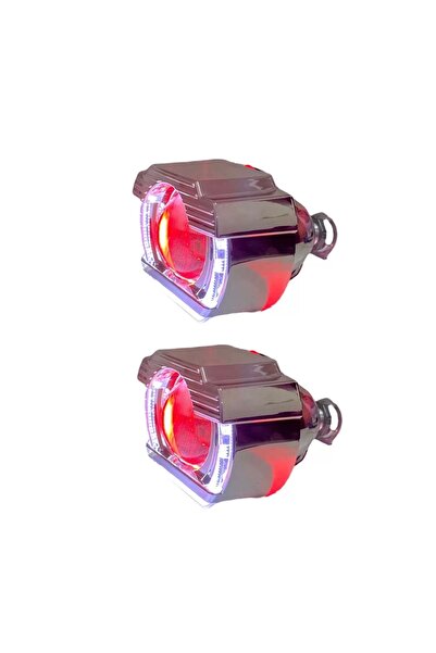 EKT 2.5 İNÇ KESİK U Bİ-XENON MERCEK BEYAZ ANGEL + RGB ŞEYTAN GÖZ