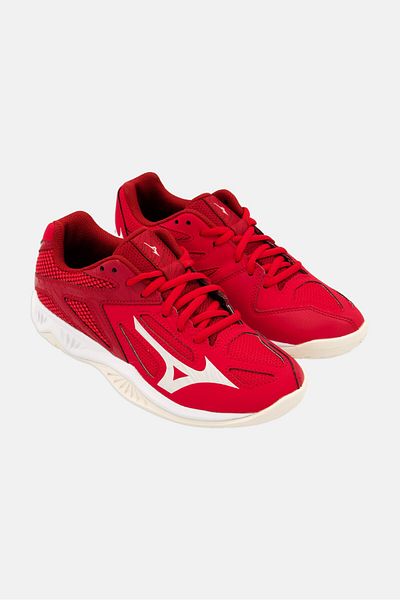 MIZUNO Kids Girl Lightning Star Z6 Lace Up Outdoor Shoes, Redwhite