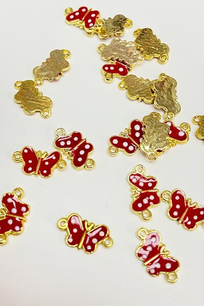 Hayalperest boncuk Βραχιόλι Μοντέλο Πεταλούδα Διπλής Όψης Βουργουνδίας 1 Τεμάχιο