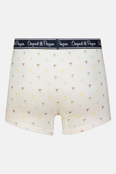 Original Penguin Men 3 Pieces Allover Print Boxer Briefs, Navy/yellow/white