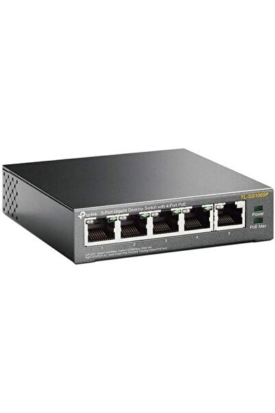TP-LINK TL-SG1005P 5-Port Gigabit PoE Switch, 4 PoE+ Ports @65W, Desktop, Plu...