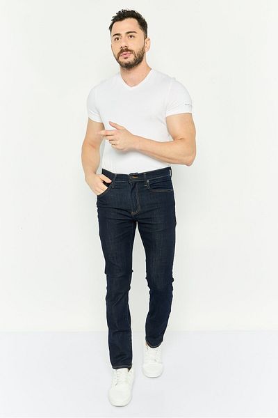 GAP Men Skinny Fit Solid Stretchable Denim Jeans, Navy Blue