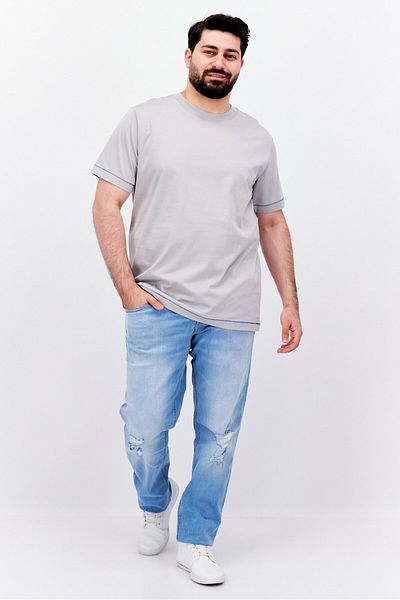Esprit Men Crew Neck Short Sleeves Plain T-shirt, Grey