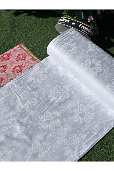Freedom 1 Top Jakarlı Pamuk Saten Kumaş 30 Metre - Damask Jakar Kumaş