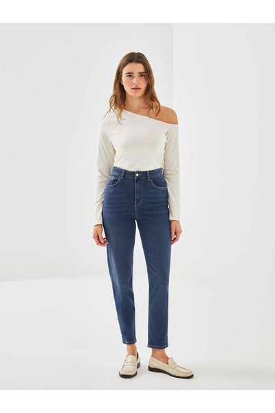 LC Waikiki Blugi LCW Pantaloni de jeans pentru femei Indigo Mom Fit