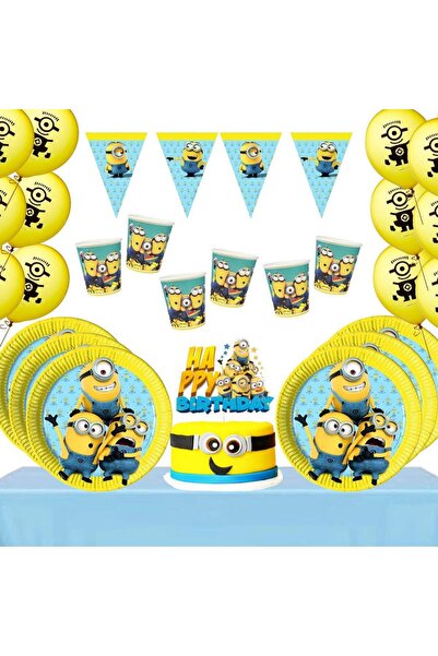 Parti Evreni Minions Temalı 16 Kişilik Doğum Günü Seti