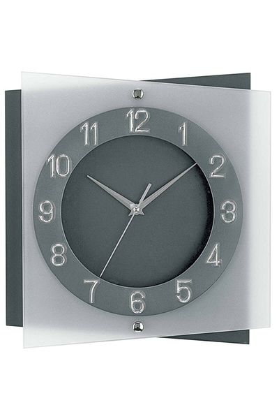 AMS Wall Clock 9323, Quartz, Grey, Analogue, Modern