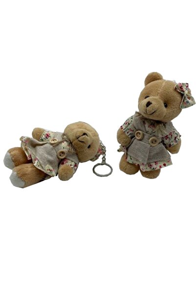 Hayalperest boncuk Kıyafetli Çiçekli Kız Peluş Ayıcık 9 cm
