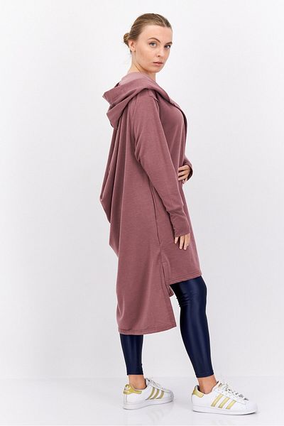 Nine West Women Hooded Long Sleeve Plain Open Front Cardigans, Light Mauve