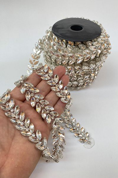 Hayalperest boncuk Iron-On Shuttle Stone Evening Dress Ribbon Border