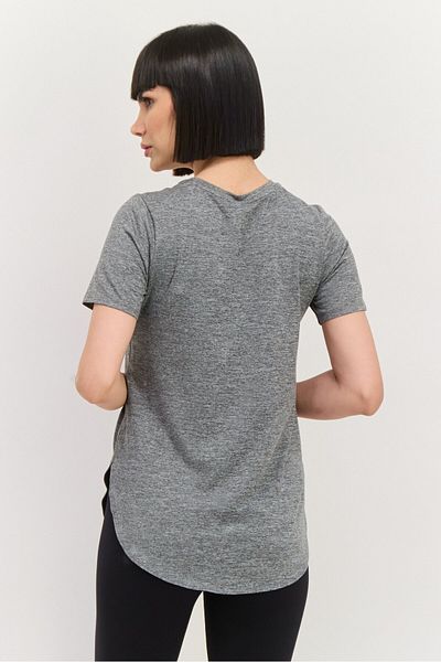 SKECHERS Women Sportswear Fit Short Sleeve Training T-shirts, Heather Grey