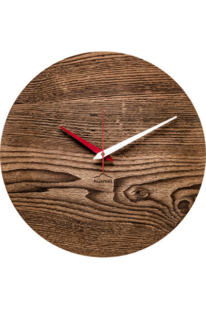 huamet Ceas de perete CH60-H-03, cuarț, maro, analogic, modern